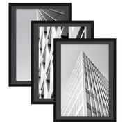 ELSKER&HOME 24x36 Poster Frame 3 Pack, Black MDF Wood with Shatter-Resistant Plexiglass