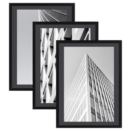 ELSKER&HOME 24x36 Poster Frame 3 Pack, Black MDF Wood with Shatter-Resistant Plexiglass