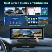 Lamtto Wireless Carplay & Android Auto with 4K Dash Cam, 9.26