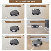 ROBOEVO G20 Robot Vacuum Cleaner Mop Combo, 3000Pa Suction, 230ML Water Tank, Alexa and Google Assistant Control, 130 Min Runtime, Zig Zag Cleaning, Pet Hair Removal, Black