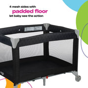 Cosco Kids PY363HGC Funsport Portable Compact Baby Play Yard With Carry Bag, Noir Dot