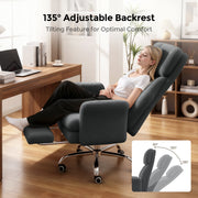 Patbrela Big and Tall Ergonomic Office Chair, Cloud Plush Swivel Desk Chair, 6-Level Adjustable Armrests, 135 Reclining Backrest, Gray, LBGYZ01-Gy