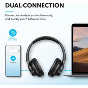 Soundcore by Anker Q20i Wireless Noise Cancelling Over-Ear Headphones, Hybrid ANC, 40mm Drivers, 40-Hour Battery, Hi-Res Audio, Deep Bass, Bluetooth 5.0, Black