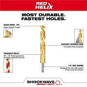 Milwaukee 48-89-4670 SHOCKWAVE Impact Duty RED HELIX Titanium Drill Bit Set - 15PC