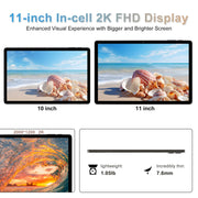 BAIWOYER F11 11 inch Tablet Android 14 Tablet 18GB RAM 128GB ROM, 2K Display, 5+13+5MP Camera, 5G WiFi, Gray