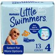 Huggies Little Swimmers Swim Diapers, Size 4 Medium, 24-34 lbs, 13 Count, Disney Pixar Finding Nemo Designs