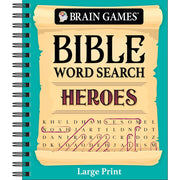 Publications International Ltd, Brain Games Bible Word Search, Heroes Theme, Large Print, Spiral Bound, 84 Puzzles