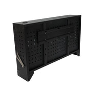WorkPro 36-Inch Wall Mount Workbench with Foldable Steel Surface, Black, Heavy-Duty, Space-Saving Design, 42769