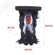 Haunted Hill Farm Tombstone Lifter Animatronic, Sound-Activated Zombie with Red LED Eyes, Battery Operated, 30.5 in, Indoor or Covered Outdoor Halloween Decoration