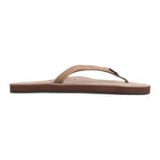 Rainbow Sandals Women's Narrow Strap Premier Nubuck Leather Flip Flops, Dark Brown, Single Layer Arch Support 301ALTSN-DKBR-L