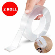 XCIRCLE Double Sided Nano Mounting Tape, Heavy Duty Waterproof Adhesive, Removable, Multipurpose for Walls, Decor, Carpet, 13.2FT (2 Rolls)