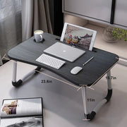 VINAUO Foldable Lap Desk, 23.6in Extra Large Laptop Bed Tray Table with Drawer, Black
