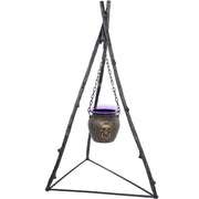 Haunted Hill Farm 4.7 ft Animated Witch Cauldron with LED Lights and Touch-Activated Sound