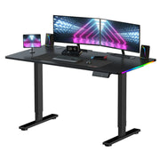 GTRACING GTZ-210-RGB Electric Adjustable Height Standing Gaming Desk with RGB Light and Mouse Pad, Black