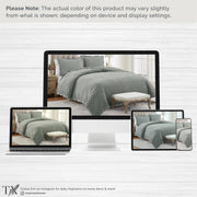 My Texas House Penelope King Quilt Set, 3-Piece, Sage Trellis, All-Season Microfiber