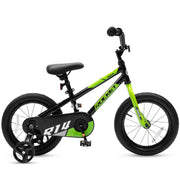 RoyalBaby Rocket Kids Bicycle, 14 Inch, BMX Style, Black, Training Wheels Included, RB14B-6.1K