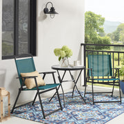 Mainstays MS562807941911 Albany Lane 3 Piece Bistro Set Teal | Folding Table & 2 Chairs