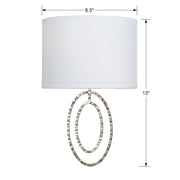 Crystorama Layla 2 Light Wall Sconce with Antique Silver Finish and White Silk Drum Shades, 8.5 in W, 13 in H, 341-SA