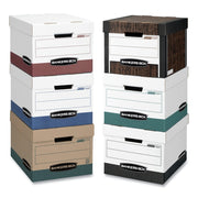 Bankers Box Stor/File Medium-Duty 100% Recycled Letter Legal File Storage Boxes, Kraft Green, 12 Pack, 12.5 in x 16.25 in x 10.25 in, 12770