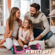 SIMATE Self Balancing Scooter with Bluetooth Speakers, LED Lights, Dual 250W Motors, 8.5 mph Speed, 8.5 Miles Range, Aluminum Frame, 6.5 in Wheels, White, P6