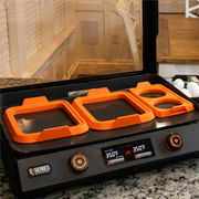 Blackstone 8217 Silicone Circle Egg and Square Omelet Ring Set in Orange, 3-Piece