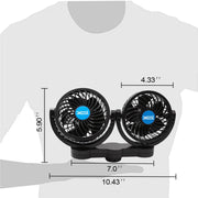 Enloy XOOL-CZFS01 12v Electric Auto Cooling Fan For Backseat, Black