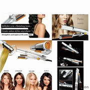 2-in-1 Rotating Hair Styler Automatic Curling Iron Brush with Ceramic Tourmaline Plates