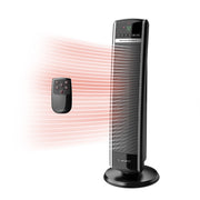 Lasko Digital Ceramic Tower Space Heater, 1500W, Black, 29 in, Remote Control, Adjustable Thermostat, Oscillation, Timer CT30754
