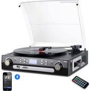 DIGITNOW M36 Vinyl/LP Turntable Record Player, 3.5mm Headphone Jack, Remote and LCD with Bluetooth