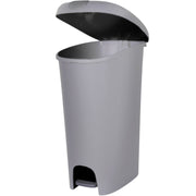 Hefty HFT-2258645450-3 Lockable Step On Trash Can, Slim Design, 12 Gallon Capacity, Durable Plastic, Hands-Free Pedal, Gray