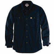 Carhartt Men's Rugged Flex Relaxed Fit Midweight Canvas Long Sleeve Work Utility Button-Down Shirt, Navy, 3X-Large Tall, 103554-412