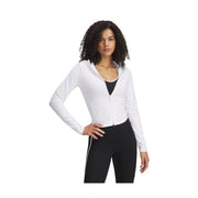 Under Armour Motion Hooded Jacket for Women, 4-Way Stretch, Breathable White and Halo Gray, Medium, 1389791
