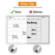 Comix MK7072BK Magnetic Dry Erase Markers, Fine Tip, Low-Odor Black Ink, 36 Pack with Eraser Cap