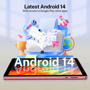 Tedupee 10 Inch Android Tablet, Quad-Core Processor, 4GB RAM, 32GB Storage, 1TB Expandable, 1280x800 IPS Display with Anti-Blue Light, 6000mAh Battery, WiFi 6, Bluetooth Purple