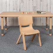 Flash Furniture Natural Plastic Stackable School Chair, Contoured Polypropylene Shell, Lightweight, 10.5 in Seat Height, 3 lb, YU-YCX-003-NAT-GG