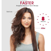 Blush Marks Hair Straightener Brush with Nano Titanium Coating, 9 Temperature Settings, LED Display, Ionic Technology, Anti-Scald Design, White