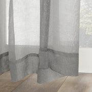 No. 918 Amina Open Weave Sheer Indoor/Outdoor Tab Top Curtain Panel, Gray, 50 in x 84 in, 11009