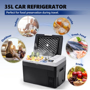 Simzlife CFJ-30 32Qt Car Refrigerator Portable Fridge with DC&AC, Black