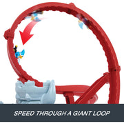 Mattel Hot Wheels Mario Kart Bowsers Castle Track Set with 1:64 Scale Die-Cast Kamek Vehicle, Interactive Loops, Slam Launcher, Lap-Tracking Flag, Bullet Bill Challenge, Multicolor, Storage for 30+ Vehicles