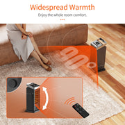 ALROCKET 1500W Ceramic Space Heater, 90 Oscillating, Remote Control, Thermostat, Black, AK-QN18