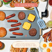 Beautiful XL Electric Griddle, 12 in x 22 in, EverGood Ceramic Nonstick, 1500W Heating, White Icing, 19980
