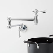 Signature Hardware 488318 4.6 GPM Double Handle Wall Mounted Retractable Pot Filler - Chrome