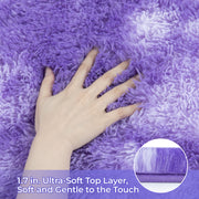 Nefoso Y-NEF-C-5000 Shag Area Rug, Soft Fluffy Tie-Dye Carpet, Purple, 9ft x 12ft, Non-Slip Backing