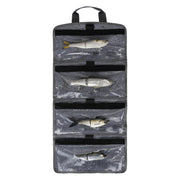 Evolution Outdoor Big Bait Bag, Roll-Up Soft Tackle Bag with Durable Tarpaulin, Four Clear Gusseted Pockets, Weep Holes, Black and Gray, 14in x 29.5in, 31059-EV