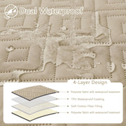 Smiry Waterproof Dog Couch Cover, Reversible Furniture Protector for Pets, Taupe Beige, 30x70 in