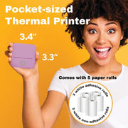Core Innovations CTP500 Bluetooth Mini Portable Inkless Thermal Printer and Label Maker, Wireless, Compatible with Android and iOS, Purple