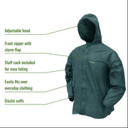 Frogg Toggs UL12104-09LG Ultra-Lite Rain Suit for Men - Green - L