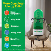 Flonase Allergy Relief Nasal Spray, 24-Hour Non-Drowsy Multi-Symptom Allergy Medicine, Metered Spray, 144 Sprays Each, Twin Pack