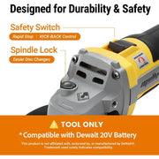 Mellif D20-AG9600 Brushless Cordless Angle Grinder, Compatible with Dewalt 20V MAX Battery