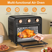 TINANA 5-in-1 Air Fryer Toaster Oven Countertop, 1300W, 17 Qt, Stainless Steel, 4-Slice Capacity